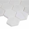 Msi Greecian White Hexagon 12 In. X 11.75 In. X 10Mm Polished Marble Mesh-Mounted Mosaic Tile, 10PK ZOR-MD-0252